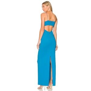 NWT Alice + Olivia Nelle Ocean Blue Back Cutout Column Maxi Dress Size 8